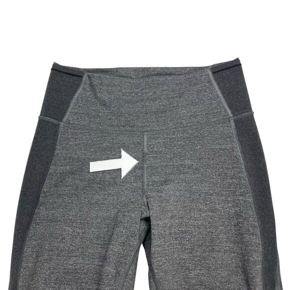 Lululemon Leggings Womens Sz 8 Heathered Black Featherlight Tight 7/8 Yoga Pants - Picture 16 of 16